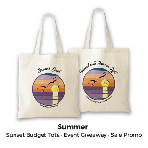 Custom Summer Sunset Event Sale Branded Tote Bag