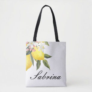 CUSTOM SUMMER TOTE BACK WITH LEMONS