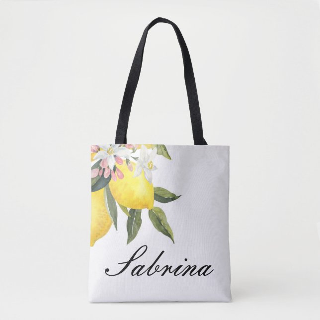 CUSTOM SUMMER TOTE BACK WITH LEMONS BAG (Front)