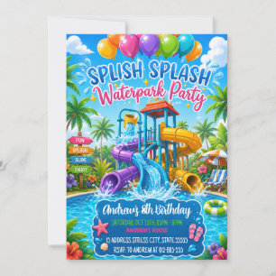 Custom Summer Waterslide Birthday Invitation