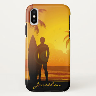 Custom Sun Set Beach Surfing Case-Mate iPhone Case