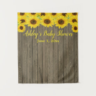 Custom Sunflower Baby Shower Wood Photo Booth Prop Tapestry