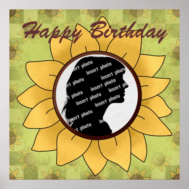 Custom Sunflower Birthday Poster (Front)