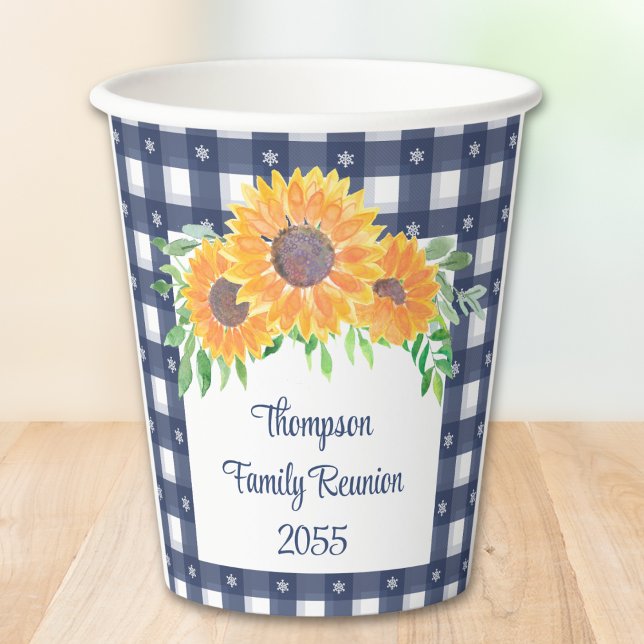 Custom Sunflower Family Reunion  Paper Cups (Creator Uploaded)