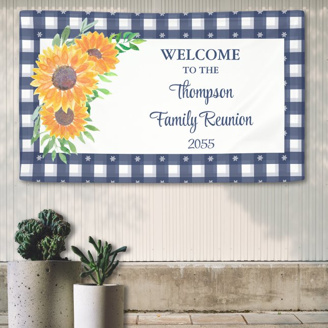 Custom Sunflower Family Reunion Sunflower Welcome Banner (Creator Uploaded)