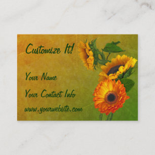 CUSTOM Sunflower floral business personal cards