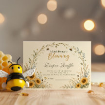Custom Sunflower Honey Bee Diaper Raffle