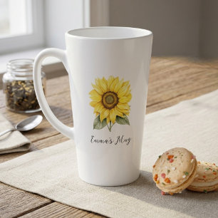 Custom Sunflower Latte Mug Sunflower Gifts