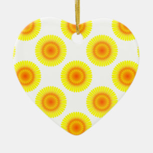 Custom Sunflower Pattern Ceramic Tree Decoration
