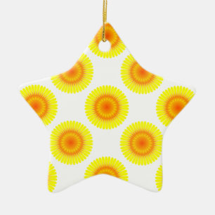 Custom Sunflower Pattern Ceramic Tree Decoration