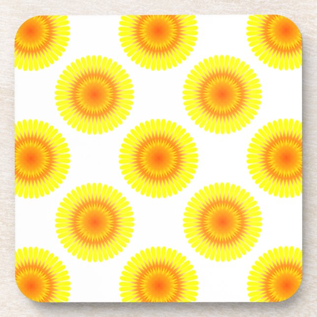 Custom Sunflower Pattern Coaster (Front)