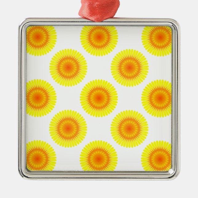 Custom Sunflower Pattern Metal Tree Decoration (Front)