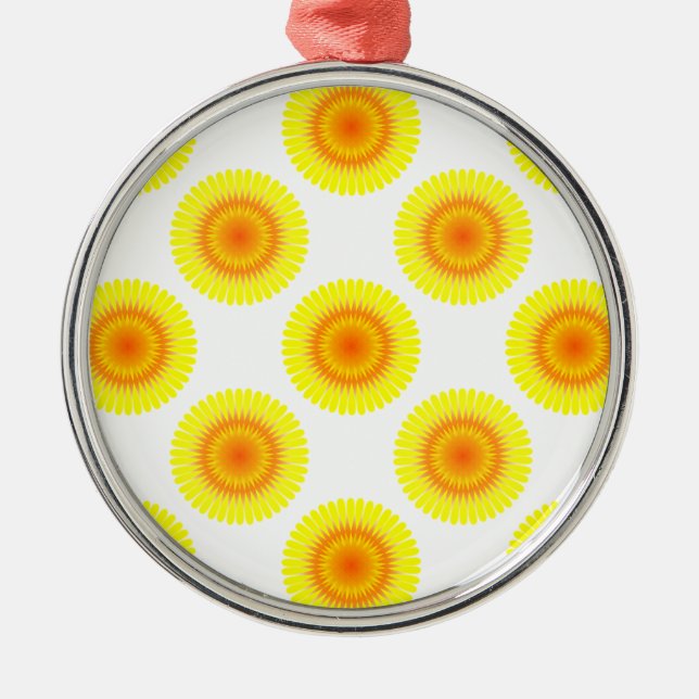 Custom Sunflower Pattern Metal Tree Decoration (Front)