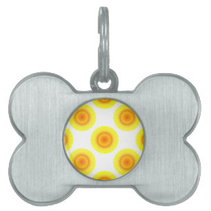 Custom Sunflower Pattern Pet ID Tag