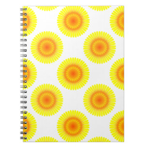 Custom Sunflower Pattern Spiral Notebook