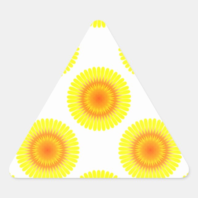 Custom Sunflower Pattern Triangle Sticker (Front)