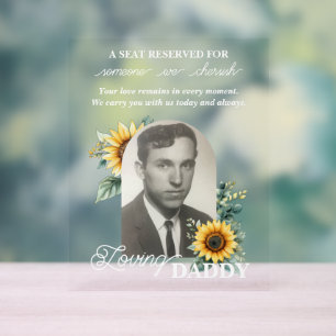 Custom Sunflower Photo  Acrylic Sign