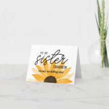 Custom Sunflower To My Sister Card