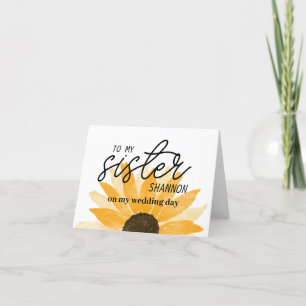 Custom Sunflower To My Sister Card
