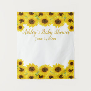 Custom Sunflowers Baby Shower Photo Booth Prop Tapestry