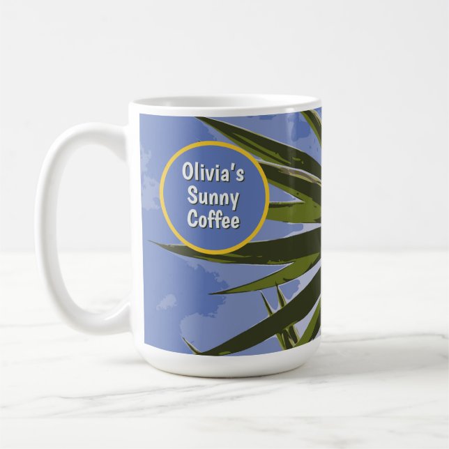 Custom Sunny Coffee Tropical Yucca Mug (Left)