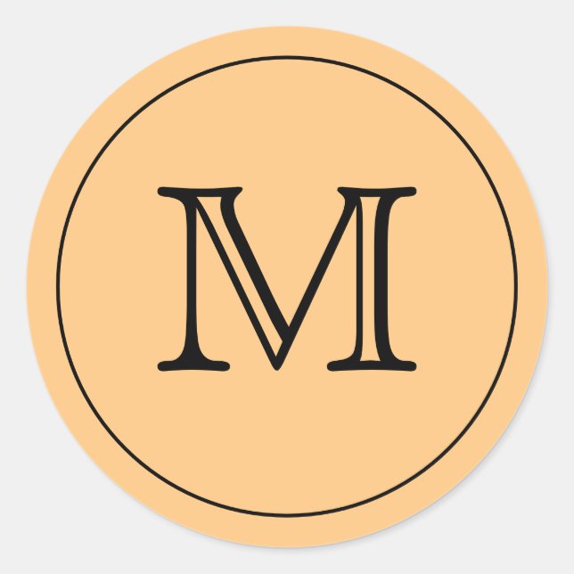 Custom Sunny ORANGE Black Monogram Letter Seals (Front)