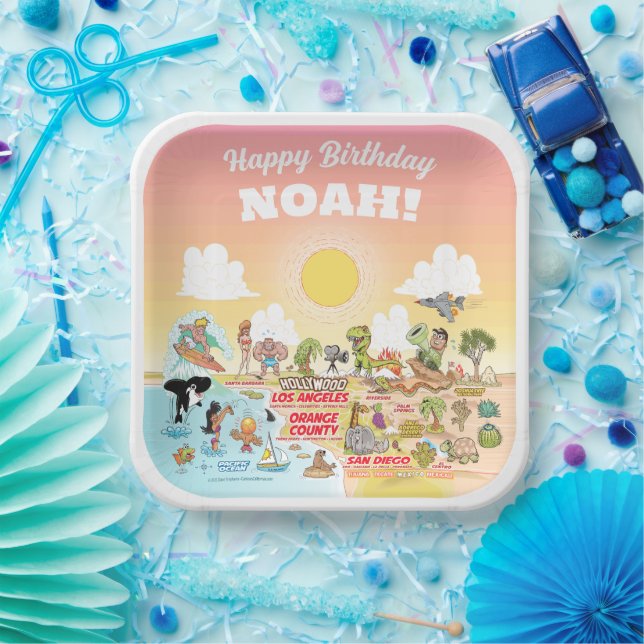 Custom Sunny SoCal Paper Plate (Party)