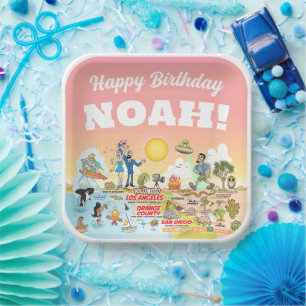 Custom Sunny SoCal Paper Plate