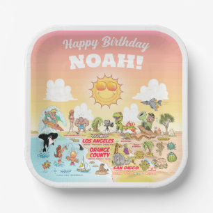 Custom Sunny SoCal Paper Plate