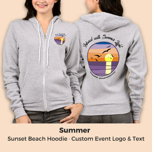Custom Sunset Beach · Event & Brand Text Hoodie