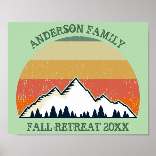 Custom Sunset Fall Retreat Mountain Hiking Trip Poster (Front)