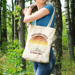 Custom Sunset Mountain Family Reunion Vintage Tote Bag<br><div class="desc">This cool orange vintage sunset over rocky mountains in nature makes a great image on a cute tote bag for a family reunion,  road trip,  or summer vacation. Commemorate your holiday week with a fun keepsake gift with your own last name and the year.</div>
