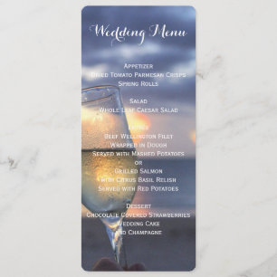 Custom Sunset On The Beach Wedding Menu