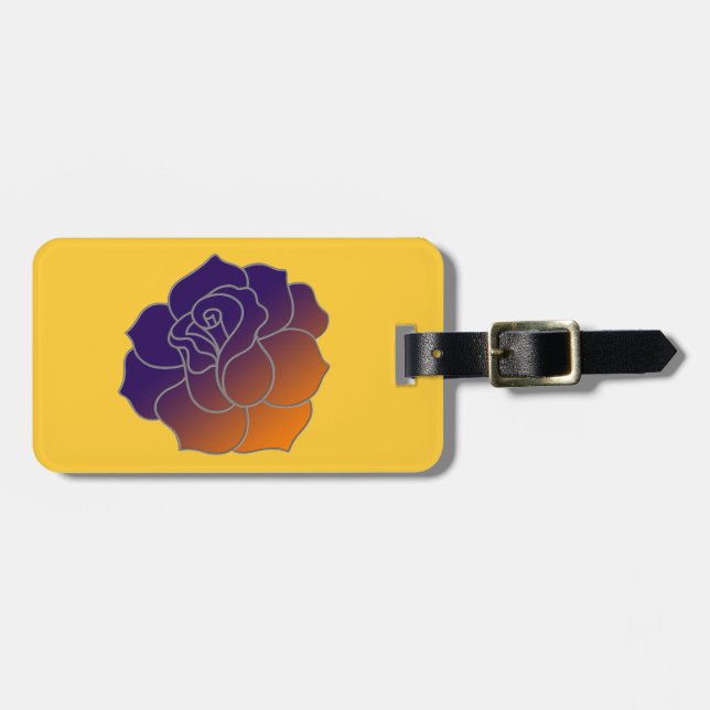 Custom Sunset Rose Luggage Tag (Front Horizontal)