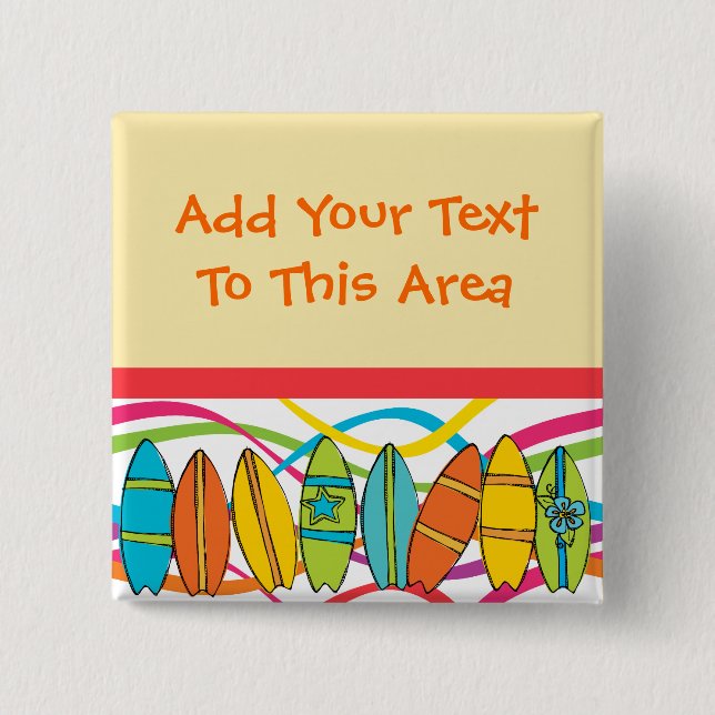 Custom Surfboards Button (Front)