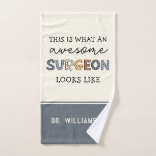 Custom Surgeon Funny Awesome Surgeon Gifts Hand Towel
