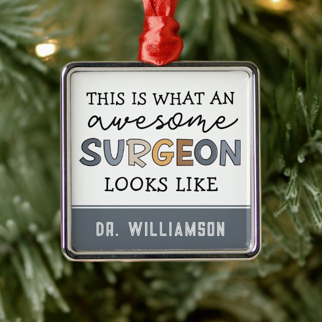 Custom Surgeon Funny Awesome Surgeon Gifts Metal Tree Decoration (Tree)