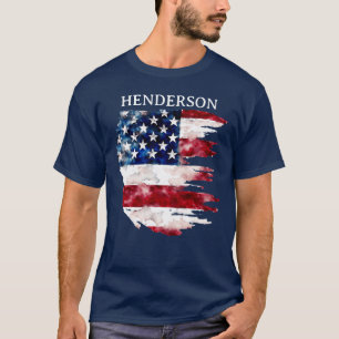 Custom Surname American Flag T-Shirt