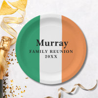 Custom Surname Irish Family Reunion Paper Plate