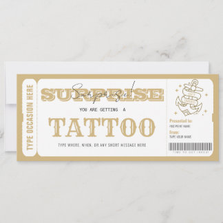 Custom Surprise Tattoo Gift Certificate gift card