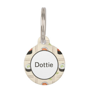 Custom Sushi Tile Pet ID Tag