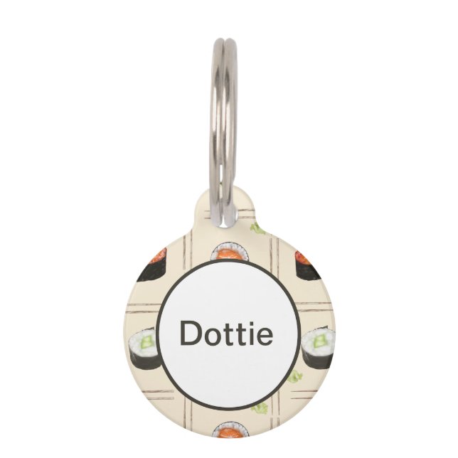 Custom Sushi Tile Pet ID Tag (Front)