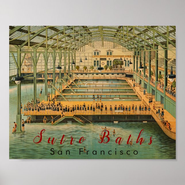 Custom Sutro Baths San Francisco California 1885 Poster (Front)