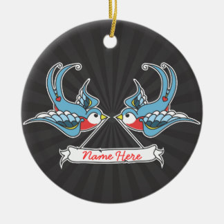 Custom Swallows Ceramic Tree Decoration