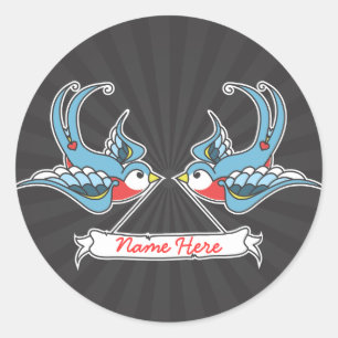Custom Swallows Classic Round Sticker