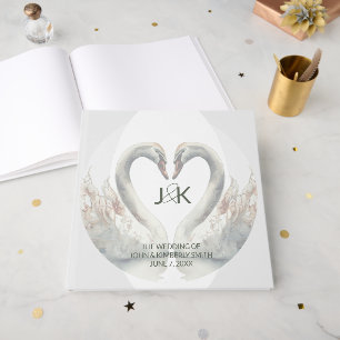 Custom Swan Wedding Guest Book