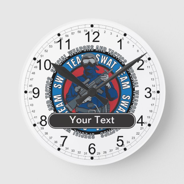 Custom SWAT Team Round Clock (Front)