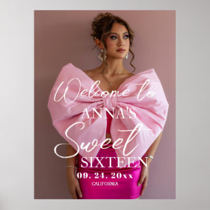  Custom Sweet 16 Modern Photo Welcome Sign