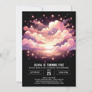 Custom Sweet Celestial Digital Birthday Invitation