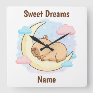 Custom Sweet Dreams Capybara Wall Clock